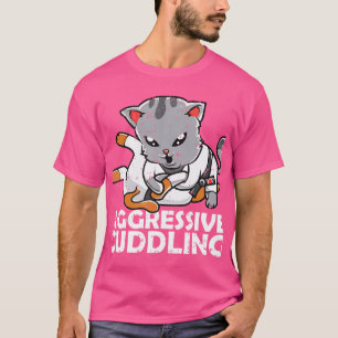 Aggressiv cuddling Cat Bjj Mma Black Small Regu T Shirt