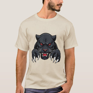 Aggressiv svart panter med röda ögon t shirt