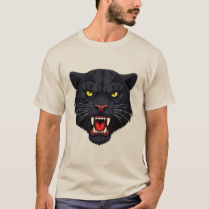 Aggressiv svart panter med röda ögon t shirt