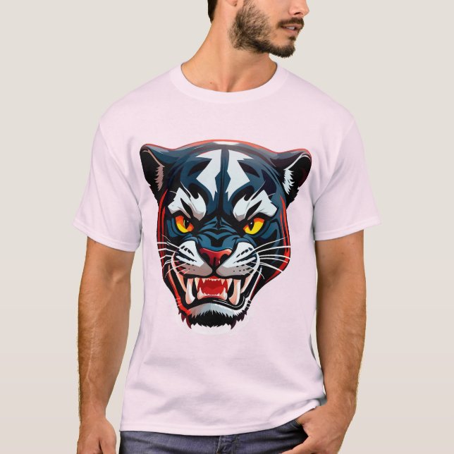 Aggressiv tigerhuvudillustration t shirt (Framsida)