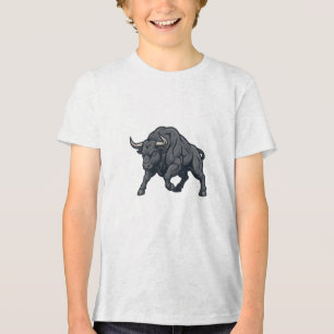 Aggressiv tjurdesign för kraft t shirt
