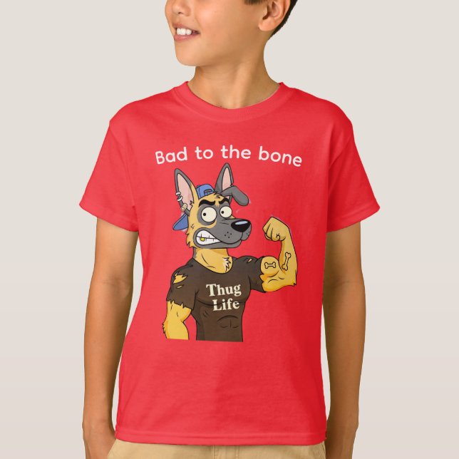 Aggressive German Shepherd Thug Life Dog Shirt T (Framsida)