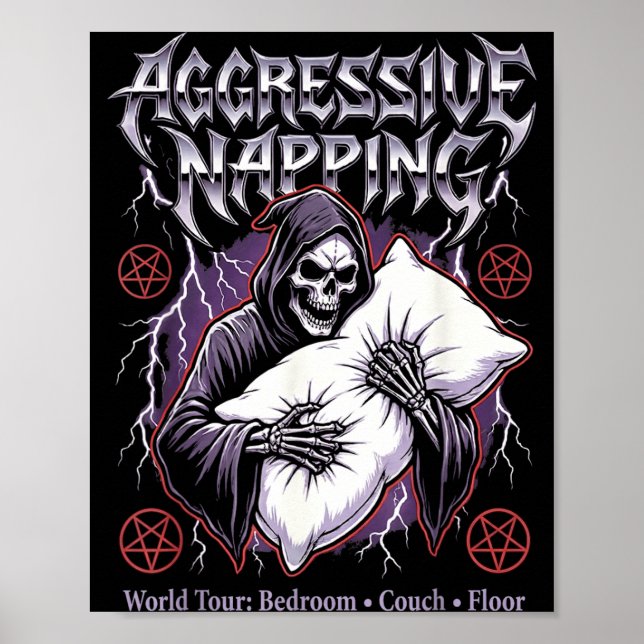 Aggressive Napng Funny Heavy Metal Grim Reaper Sle Poster (Framsidan)