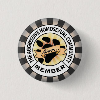 Aggressivt björnemblem knapp