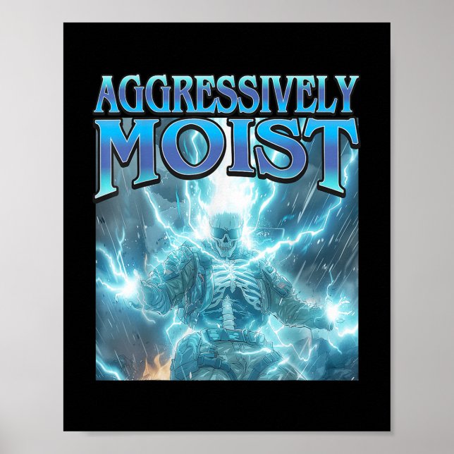Aggressivt fuktigt - roligt hårt blixtskal poster (Framsidan)