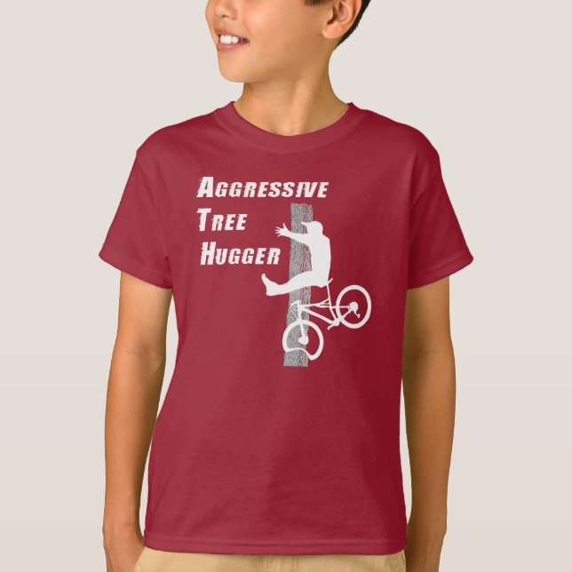 Aggressivt tree hugger barn t shirt (Framsida)