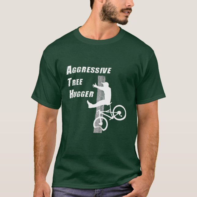 Aggressivt tree hugger t shirt (Framsida)