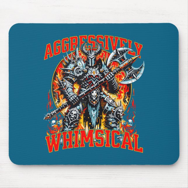 Aggressivt Whimsical Mörk Fantasy Krigare Strid Musmatta (Framsidan)