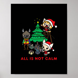 aggretsuko all is not lugn christmas t- poster