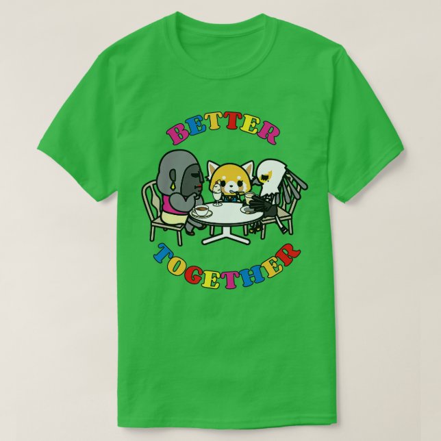 Aggretsuko Best Friends Bättre ihop Squad Frie T Shirt (Design framsida)