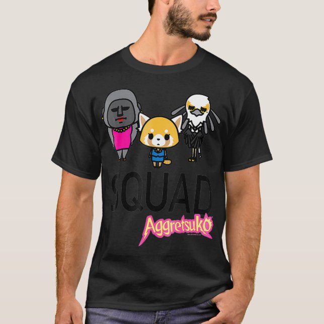 Aggretsuko och Friends Squad Tee Shirt (Framsida)