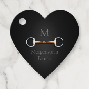 Äggrörsnittsbetsel med monogram Häst Heart Gåvor Etiketter