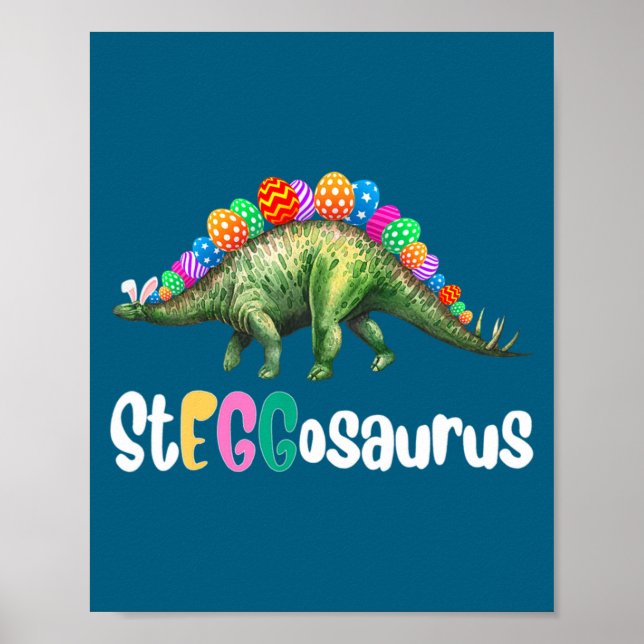 Äggsaurus Påsk Stegosaurus Ägg Dinosaur Påsk  Poster (Framsidan)