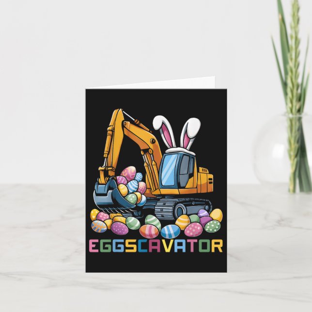 Äggskaktor Påskhare Excavator Småbarn Boys E Kort (Framsida)