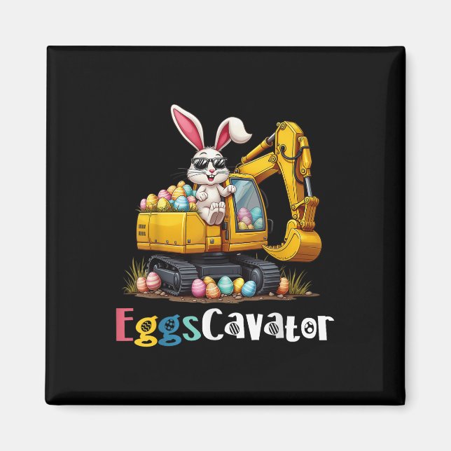 Äggskaktor Påskhare Excavator Småbarn Boys E Magnet (Framsidan)