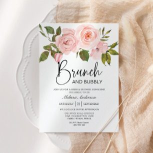 Äggskals- och rosafärgad blomsterbröllopsbrunch-in