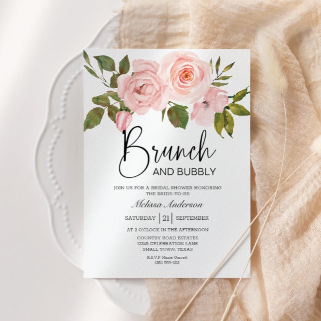 Äggskals- och rosafärgad blomsterbröllopsbrunch-in (Skapare uppladdad)