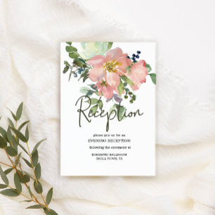 Äggskals- och rosafärgad blomsterkort för bröllopp tilläggskort