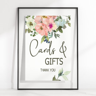 Äggskals- och rosafärgade blomsterbröllopskort och poster
