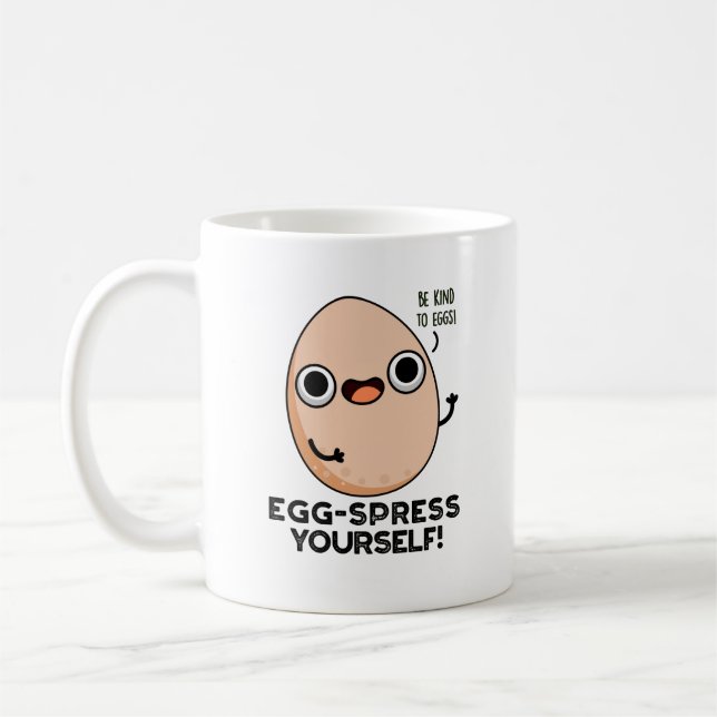 Äggspress Yourself Funny Egg Pun Kaffemugg (Vänster)
