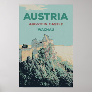 Aggstein Castle Ruins, Wachau, Österrike Poster