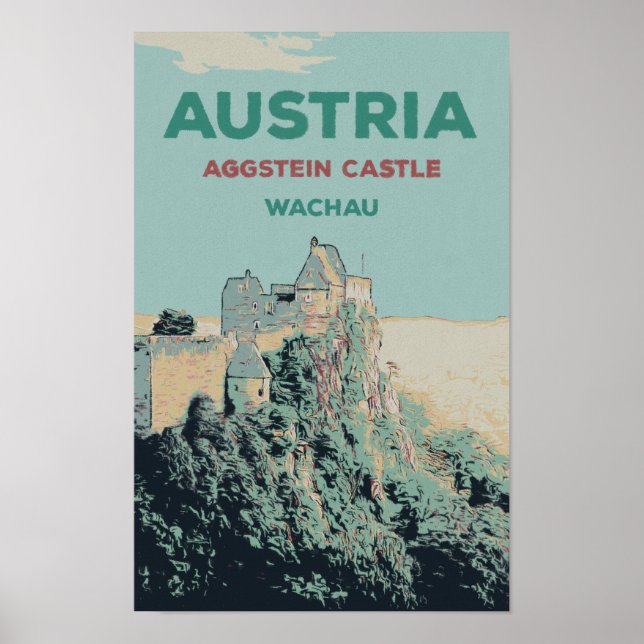 Aggstein Castle Ruins, Wachau, Österrike Poster (Framsidan)