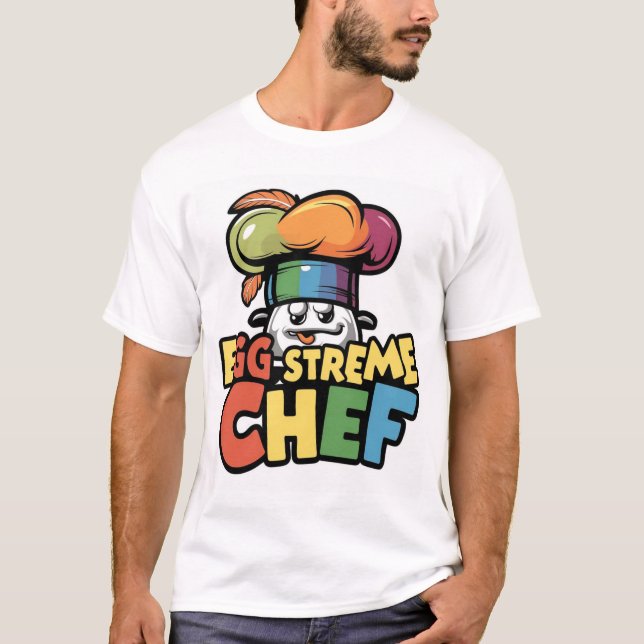 Äggstreme Chef: Krackade och Redo till Cook! T Shirt (Framsida)
