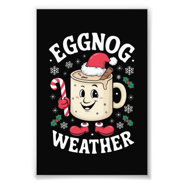 Äggtoddy Väder Jul Retro Jul Fototryck (Framsidan)