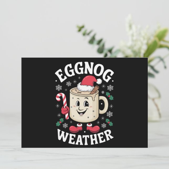Äggtoddy Väder Jul Retro Jul Julkort (Stående Fram)