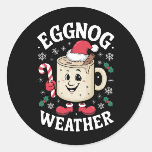 Äggtoddy Väder Jul Retro Jul Runt Klistermärke