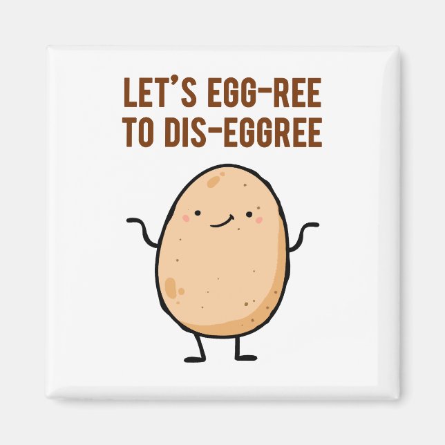 Äggträd till Dis-äggree-Egg Pun Magnet (Framsidan)