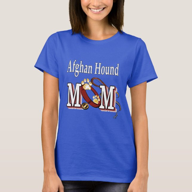 Aghan Hound Hund Mamma T Shirt (Framsida)