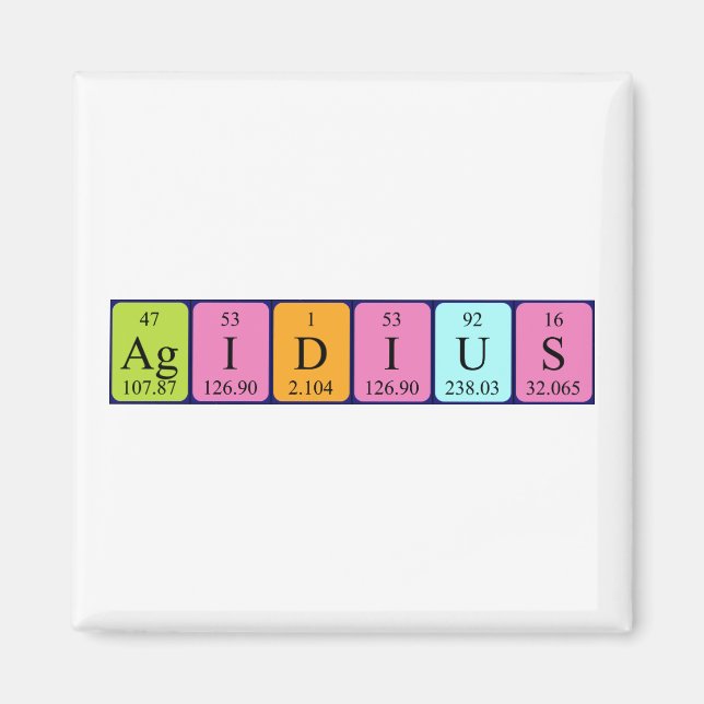 Ägidius Periodisk bord namn magnet (Framsidan)