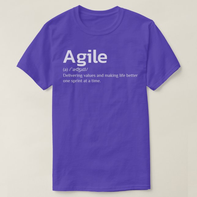 Agile delivering values and making life better t shirt (Design framsida)