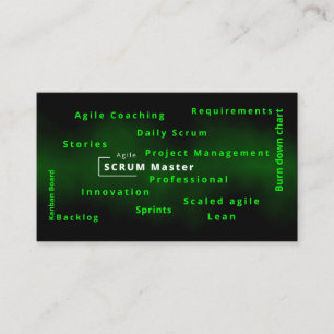 Agile Scrum Master för agile Project Management Visitkort