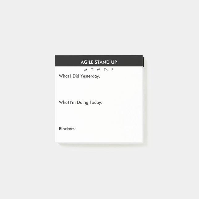 Agile Stopp - förberedande anteckningar Post-it Block (Framsida)