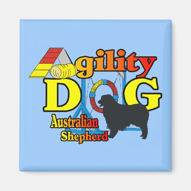 Agilitet Australian shepherd-gåvor Magnet (Framsidan)