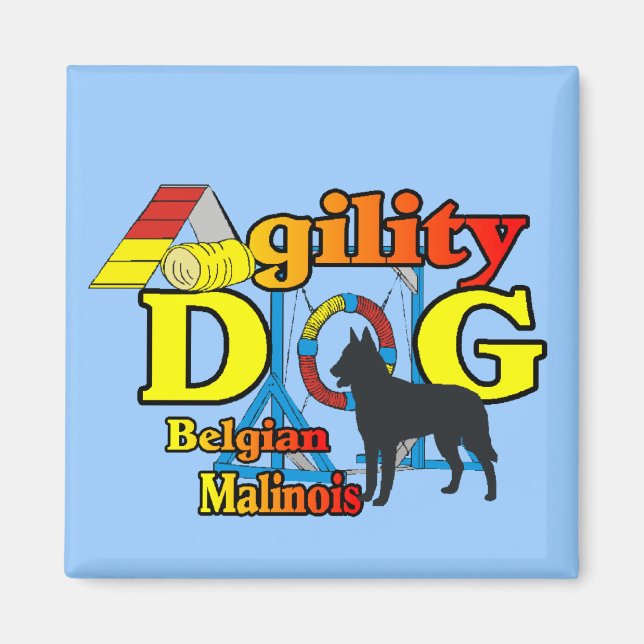 Agilitet Belgium Malinois Gifts Magnet (Framsidan)
