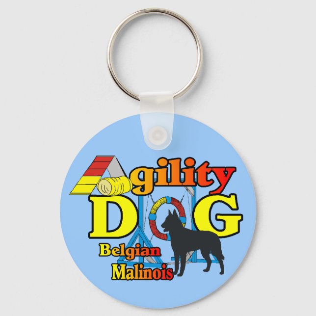 Agilitet Belgium Malinois Gifts Nyckelring (Framsida)