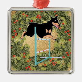 Agilitet Doberman Julgransprydnad Metall