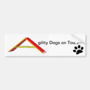 Agilitet Hundar på Tour Bumper Sticker Bildekal