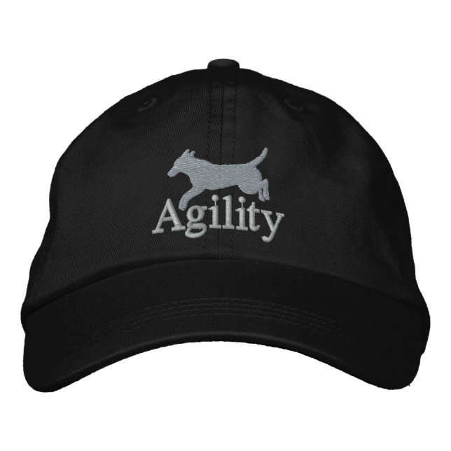 Agilitet Labrador Retriever Embroized Hat (Silver) Broderad Keps (Framsida)