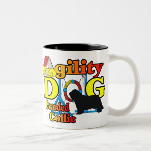 Agility Beared Collie Gifts Två-Tonad Mugg