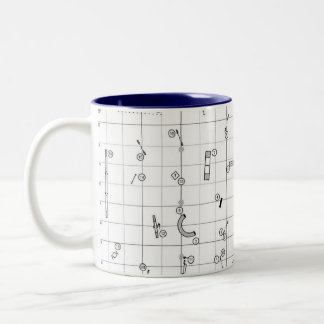 Agility Themed Course Map Mug Två-Tonad Mugg