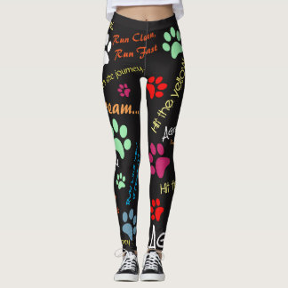 Agilitycitationstecken med mång- kulör tass leggings