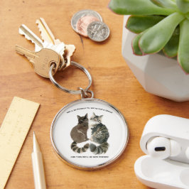 Aging humor for cat loving friends husband wife ch rund silverfärgad nyckelring