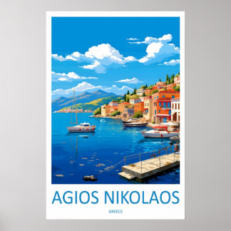 Agios Nikolaos Affisch Nationalpark Vintage Skidåk