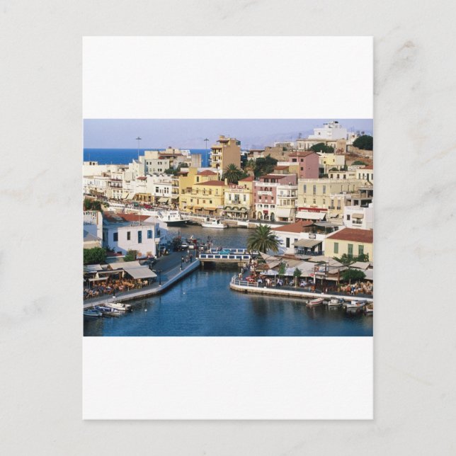 Agios Nikolaos Crete, Grekland Vykort (Framsida)