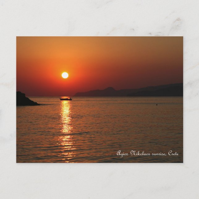 Agios Nikolaos sunrise, Kreta Vykort (Framsida)