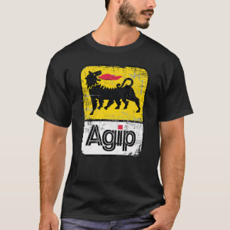 Agip Lubricants Logotyp 1968, 1998, Distress Versi T Shirt